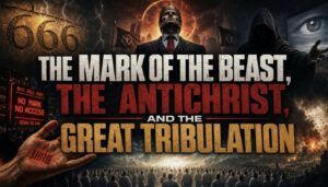 Biblical imagery of the Antichrist and the Mark of the Beast, illustrating end times prophecy and the Great Tribulation.